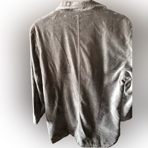 Vintage J Jill size 14 mushroom brown velour & paisley lined car coat . EUC . - Picture 2 of 8